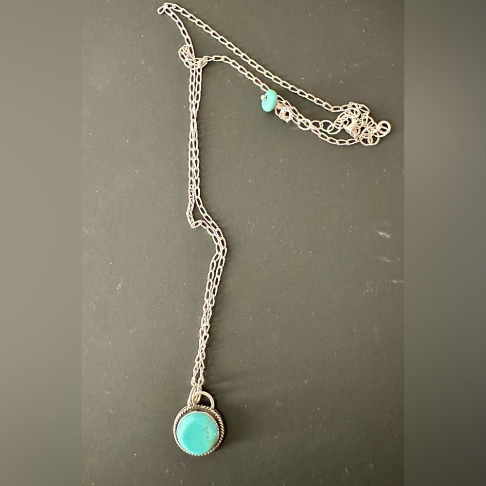 Sterling Silver and Turquoise Pendant with Chain